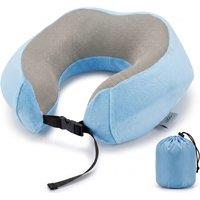 Lugg Travel Pillow with Storage Bag - Soft Neck Support in Blue