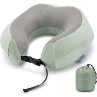 Lugg Travel Pillow with Storage Bag - Soft Neck Support in Green