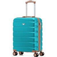 Flight Knight Lightweight Travel Suitcase 55x40x20cm | Hard Shell Carry On Luggage in Aqua | Size: Cabin