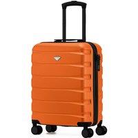 Flight Knight Lightweight Travel Suitcase 55x40x20cm | Hard Shell Carry On Luggage in Orange | Size: Cabin