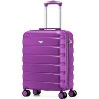 Flight Knight Lightweight Travel Suitcase 55x40x20cm | Hard Shell Carry On Luggage in Purple | Size: Cabin