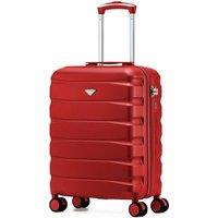 Flight Knight Lightweight Travel Suitcase 55x40x20cm | Hard Shell Carry On Luggage in Red | Size: Cabin