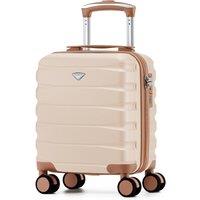 Flight Knight Lightweight Travel Suitcase 40x30x20cm | Hard Shell Carry On Luggage in Beige | Size: Cabin