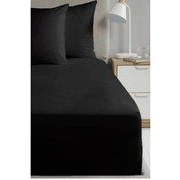 HomeSpace Direct Percale Extra Deep 16 Fitted Sheet in Black | Size: King