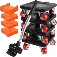 SPETLEK 4Pcs Heavy Duty Furniture Moving Wheels Set in Black