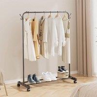 PAWNORA Heavy Duty Metal Dual Rail Clothes in Black