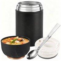 NESTLUNE 500ml Hot Food/Soup Thermos Flask Stainless Steel in Black | Size: 100 cm x 100 cm