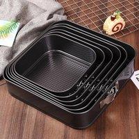 NESTLUNE 24cm STEEL SQUARE NON STICK SPRING FORM CAKE in Black | Size: 100 cm x 15 cm