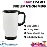 NESTLUNE 1X Sumblimation Travel Mug Sublimation Travel Mugs Insulated Thermal in White | Size: 2L