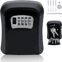 FLAVORA WALL MOUNTED KEY SAFE 4 DIGIT COMBINATION KEY SAFE in Black