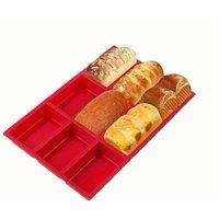 FLAVORA 1 Pc Silicone Mini Loaf Pans 9 Cavity Non-Stick Baking Mold in Red | Size: 0.6m2