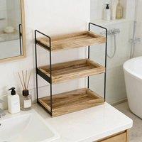 KORVIXA Dual Purpose Bathroom Storage Shelf Rack in Natural | Size: 100 cm