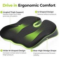 NESTLUNE Memory Foam Car Seat Cushion in Black | Size: 100 cm x 190 cm
