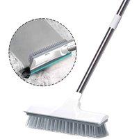 FLAVORA Telescopic Handle Broom Brush Sweeping Deck Scrub in Grey | Size: 0.6m2