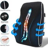 FLAVORA Lumbar Support Cushion Memory Foam in Black | Size: 100 cm x 190 cm