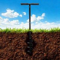 FLAVORA 100mm(4) Manual Hand Earth Auger Fence Post Drill in Black | Size: 10000mm x 520mm