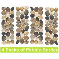 FLAVORA 4 Pack Woodside Pebble Strip Decorative Garden | Size: 0.6m2