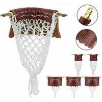 NESTLUNE 6PCS/Set Leather Snooker Table Net Pockets Replacement Billiard in White | Size: 0-12 m