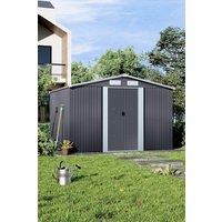 Garden Sanctuary Large Steel Outdoor Storage Shed Garden Tool Shed in Black