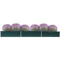Berkfield Home Garden Raised Bed Galvanised Steel 480x80x45 cm Green | Size: 480 x 80 x 45 cm