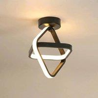 Pheashine Modern Black Square LED Ceiling Light, 24W 3000K Warm White, 22x25cm | Size: 22x25 cm
