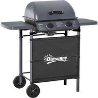 Rolipo 2 x 2.8kW Burner Gas BBQ Grey