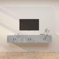 Berkfield Home Wall-mounted TV Cabinets 3 pcs Concrete Grey 80x34.5x40 cm