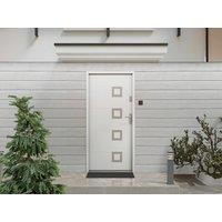 Vente-unique Solid Steel & Stainless Steel Front Door - H207 X W100 Cm - White