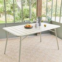 sweeek 4-seater Metal Folding Garden Table 140cm in Beige