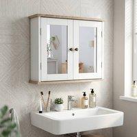 STILVORA Wall Mounted Mirror Cabinet with Adjustable Shelf in White