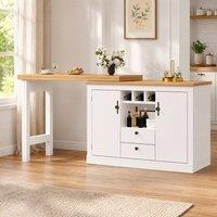 STILVORA Extendable Bar Table with Storage White