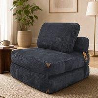 STILVORA Floor Sofa Bed with Side Pockets & Non-Slip Base in Grey
