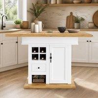 STILVORA Extendable Dining Table with Storage, White