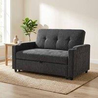STILVORA 2 Seater Pull Out Sofa Bed with USB & Cup Holders in Grey