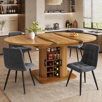 STILVORA Extendable Table with Storage in Brown