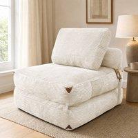 STILVORA Floor Sofa with Storage Pockets, White