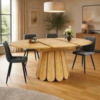 STILVORA Extendable Dining Table 118-158 cm with Hidden Leaf in Natural