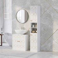 STILVORA Bathroom Storage Cabinet with Shelves White