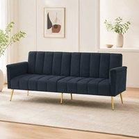 STILVORA 2 Seater Sofa Bed with Adjustable Backrest in Black
