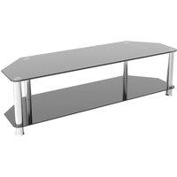 AVF Classic 1.4m Glass Corner TV Stand for TVs up to 65 in Black