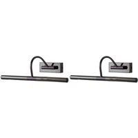 ValueLights Capri Pair of Adjustable Twin Bulb Picture Wall Lights with G9 Bulbs in Black
