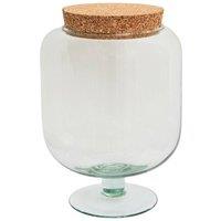 Ivyline Glass Footed Cork Lid Terrarium H33cm D23cm in Clear | Size: Medium