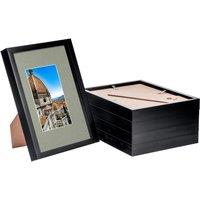 Nicola Spring 3D Shadow Box Frames with A5 Mount - A4 (8" x 12") - Grey Mount - Pack of 5 in Black