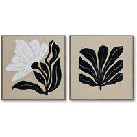 Homescapes Embossed Frame Wall Art, 60 x 60cm, Set of 2 in Black | Size: 60 x 60 cm