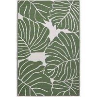 Homescapes Luxury Outdoor Rug Waterproof Reversible for Garden, Green Ada Floral | Size: 240 cm x 300 cm
