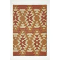 Homescapes Luxury Outdoor Rug Waterproof Reversible for Garden, Orange Anya Aztec | Size: 240 cm x 300 cm