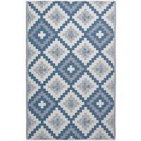 Homescapes Luxury Outdoor Rug Waterproof Reversible for Garden, Blue Mia Aztec | Size: 240 cm x 300 cm