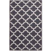 Homescapes Luxury Outdoor Rug Waterproof Reversible, Black Nola Geometric | Size: 240 cm x 300 cm