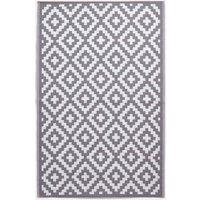 Homescapes Luxury Outdoor Rug Waterproof Reversible, Grey Zoe Geometric | Size: 240 cm x 300 cm
