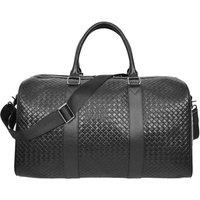 House of Leather Handmade Real Leather Holdall with Laptop Section Myles Black